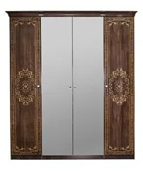 Шкаф Патрисия 4-дверный (1+2+1) с зеркалом караваджо глянец