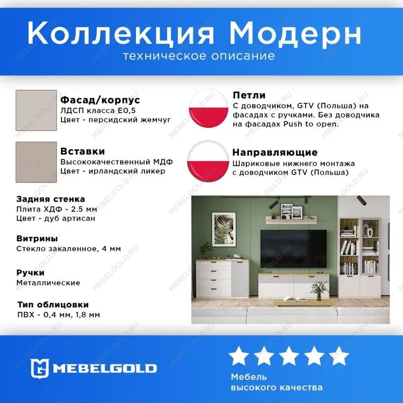 Шкаф навесной Модерн 1D/87-40 | изображение 2