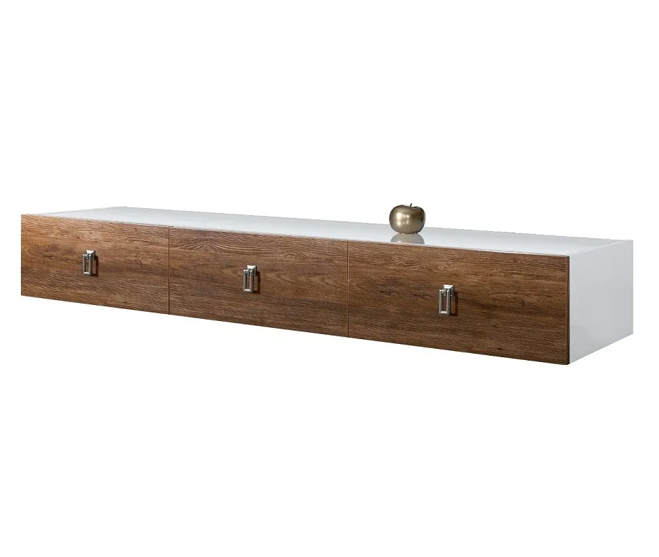Тумба телевизионная 2.1м Bogemia Fly Wood Fa (Белый) (Lakobel/Хром) БМТ-2