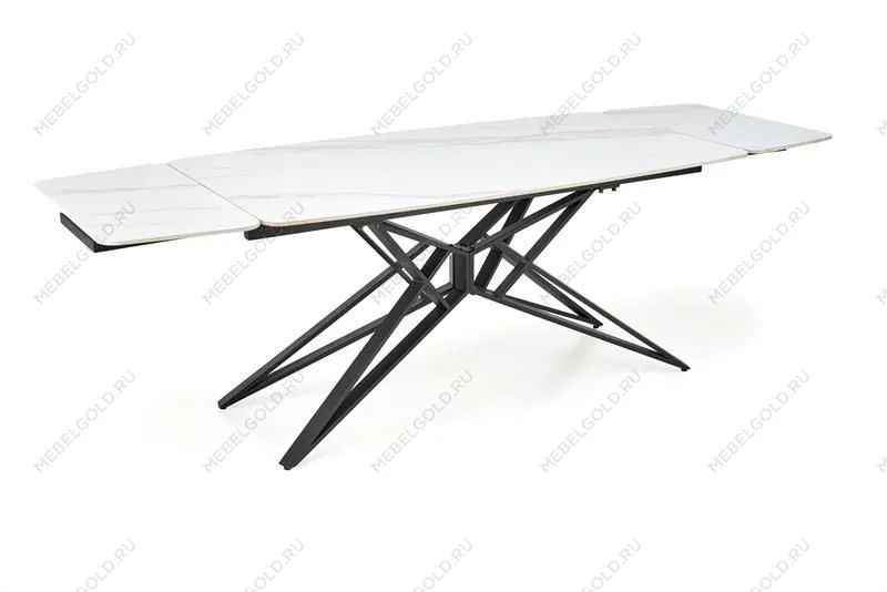 Стол обеденный Halmar ALFREDO 160 (белый мрамор/черный) | изображение 3
