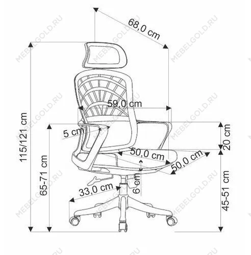 Кресло компьютерное Halmar VESUVIO 2 (серый/белый) | изображение 1
