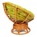 Кресло-качалка Papasan с подушкой Коньяк, флок Олива | изображение 9