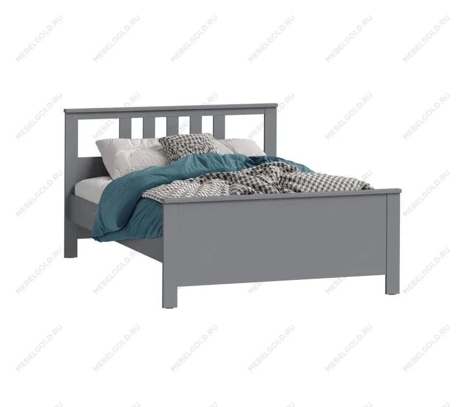 САГА кровать двойная 140х200 серая | изображение 3