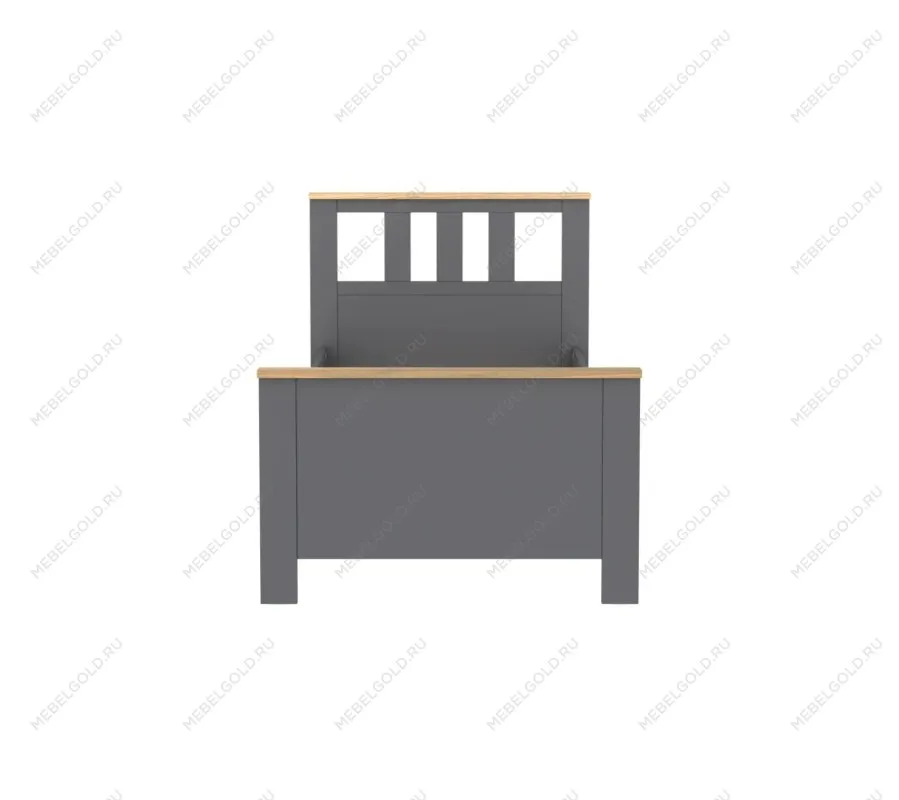 САГА кровать одинарная 90х200 серая/ясень | изображение 1