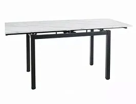 Стол обеденный Signal GD017 110 раскладной (белый мрамор/черный мат)