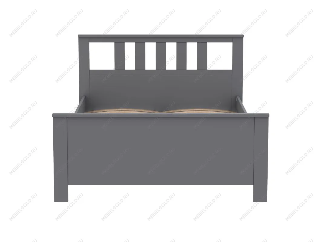 Кровать двуспальная Сага, 140х200 см, серая | изображение 14