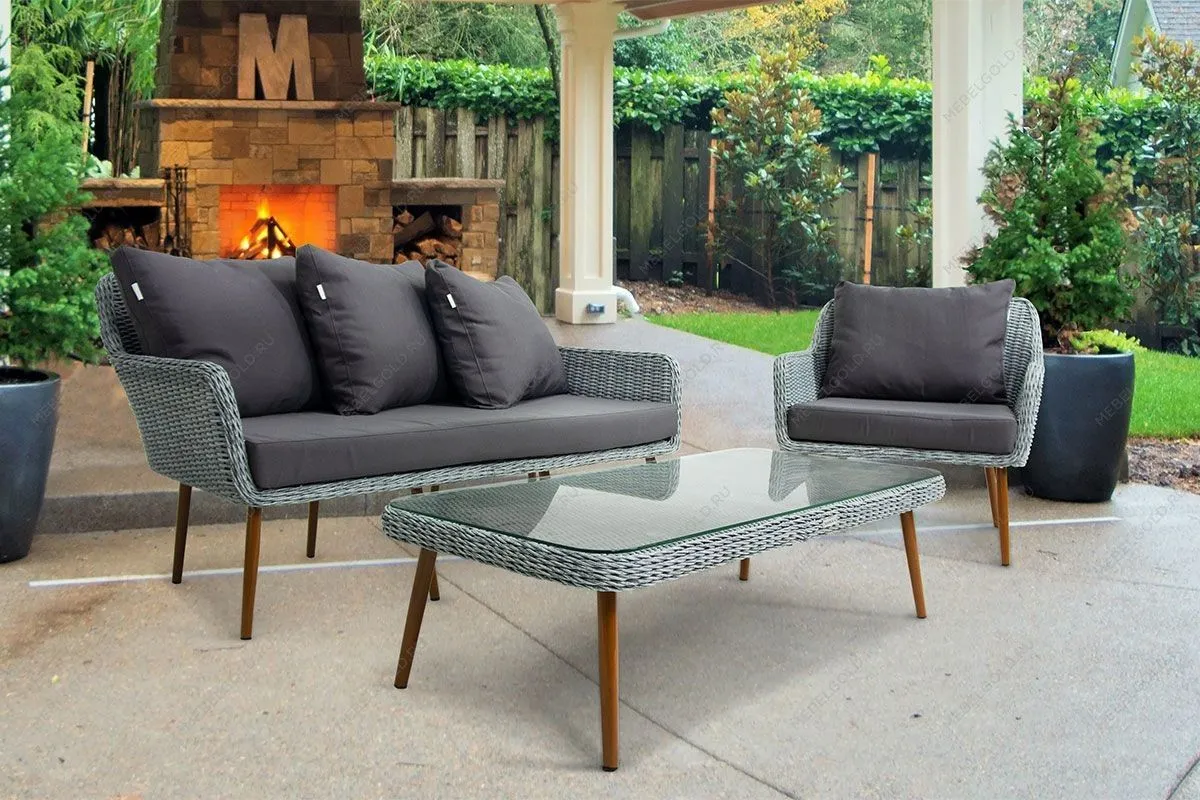 Комплект плетеной мебели MOKKA RIMINI (стол кофейный, 2 кресла, софа 3 х-местная) | изображение 1