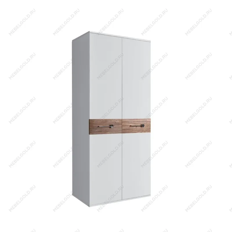 Шкаф 2-х дверный Bogemia Wood Wo (Белый/Хром) БМШ2/2(Wo)
