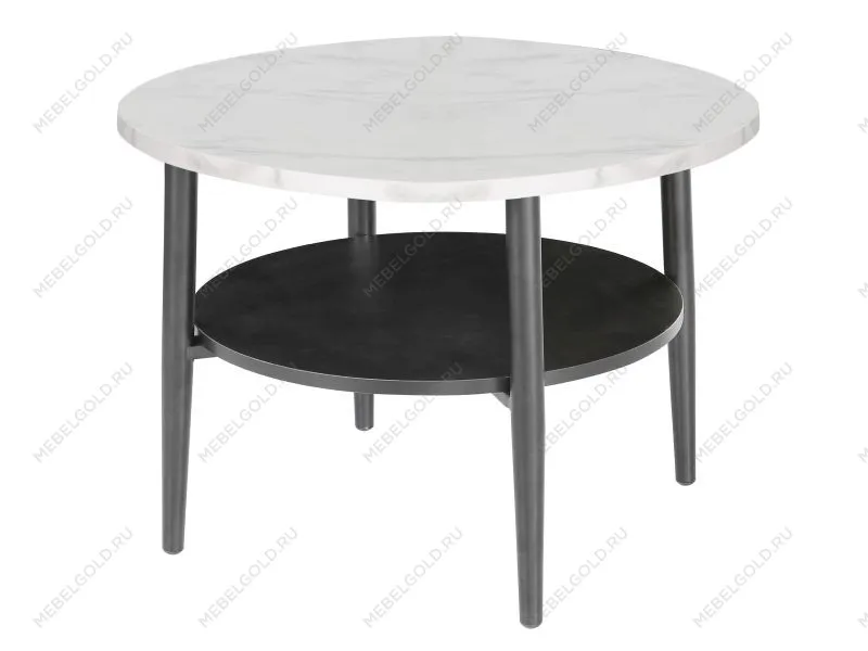 Стол журнальный Signal ELLA B (эффект белого мрамора/черный) 60/45