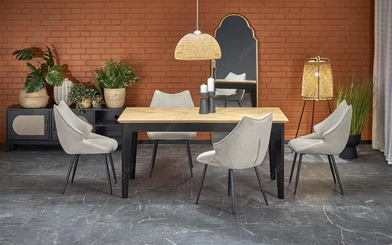 Стол обеденный Halmar EDMONDO 160 раскладной (дуб/черный) | изображение 10