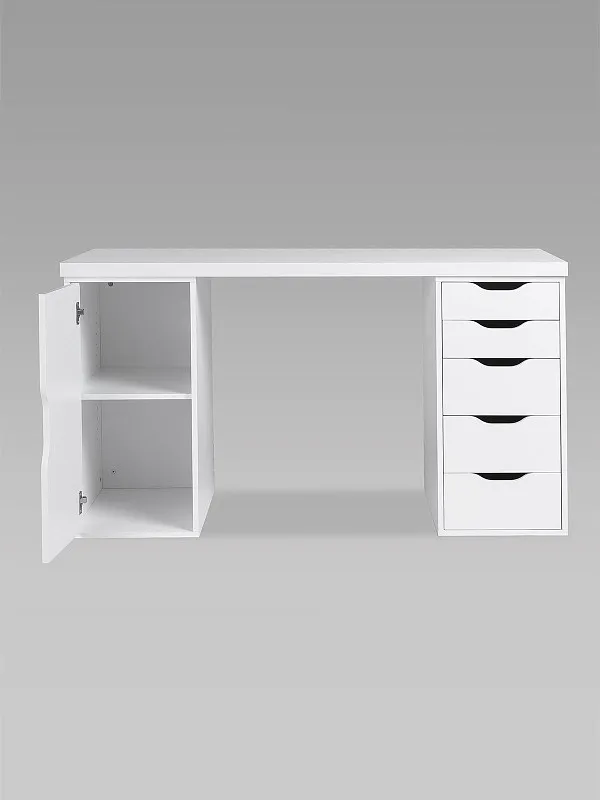 Стол письменный Ингар, с дверцей и 5 ящиками, 140x75x55, белый | изображение 11
