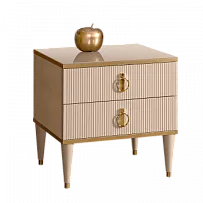 Лобня - Тумба прикроватная (2 ящика) Римини СОЛО (латте золото) РМТП-2(s)