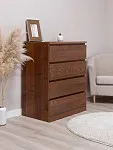 Комод Варма Прайм, 4 ящика, 80х100х48 см, шпон натурального дерева, ясень коричневый | изображение 1