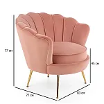 Кресло Halmar AMORINITO (светло-розовый/золотой) | изображение 1