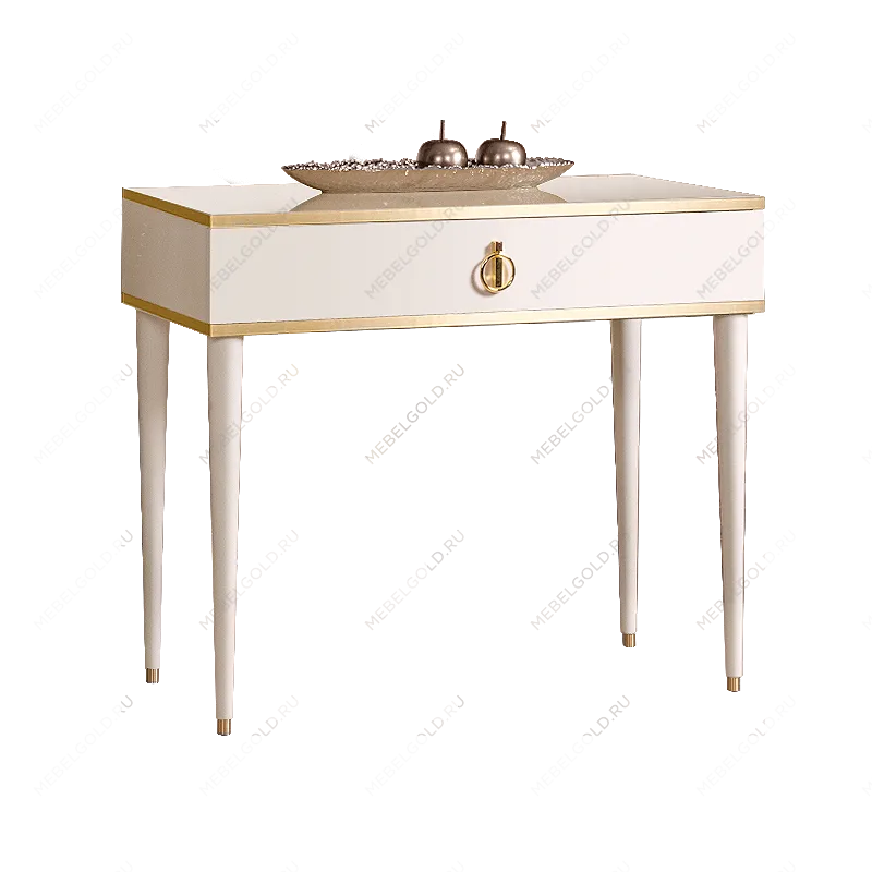 Стол туалетный узкий Римини (Слоновая кость/Золото) РМСТ-1[9]