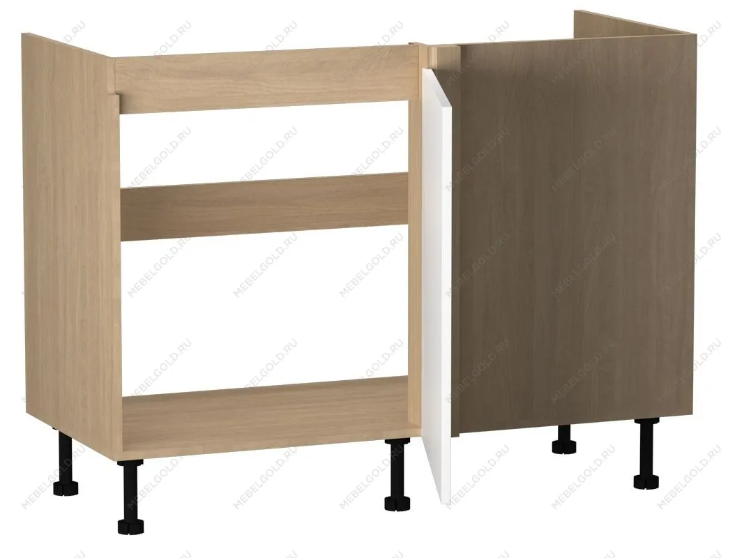 Стол под мойку угловой СМУ-120 левый, Женева (1154*534*870) Дуб Палермо/Белый матовый, 22414 | изображение 1