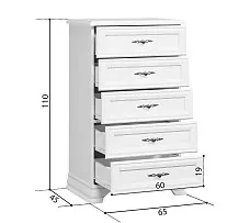 Комод Кентаки KOM5S белый