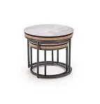 Комплект Halmar ITAKA (2 стола журнальных) (серый мрамор/графит) | изображение 2