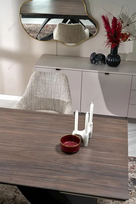 Стол обеденный Halmar HILARIO 180 (орех/черный) | изображение 3