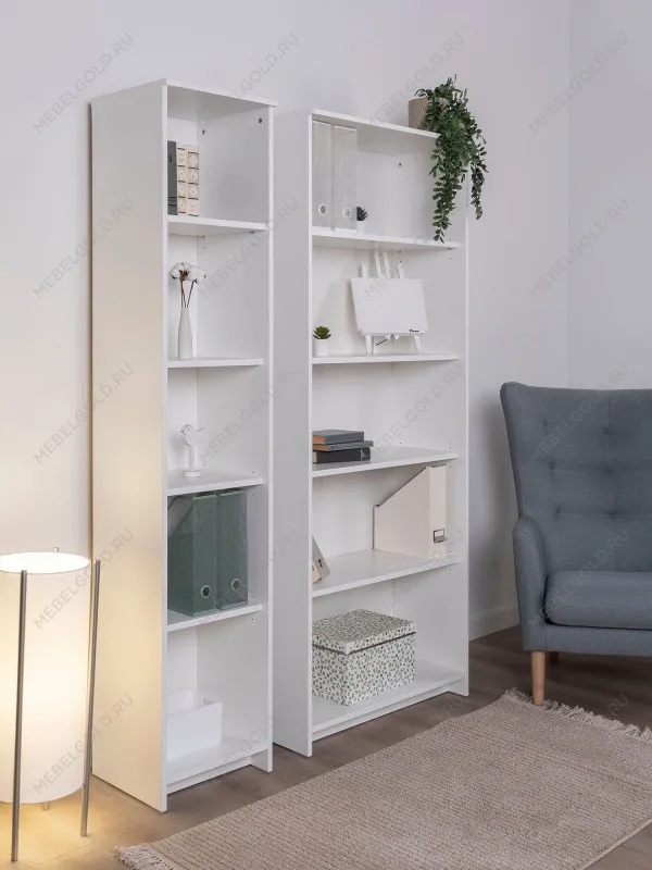 Стеллаж Сириус, 5 полок, 78х35х190 см, белый | изображение 4