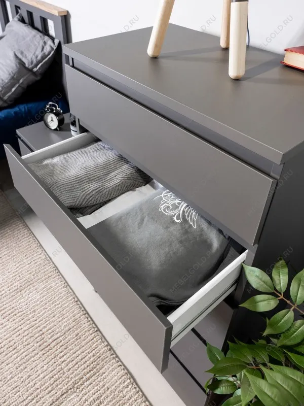 Комод Кастор, 5 ящиков, 65х40х112 см, серый | изображение 4