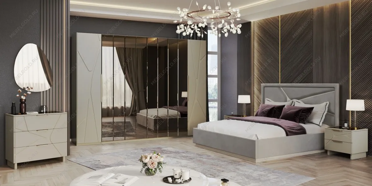 Шкаф Лейла 6-дверный светло серый камень | изображение 3