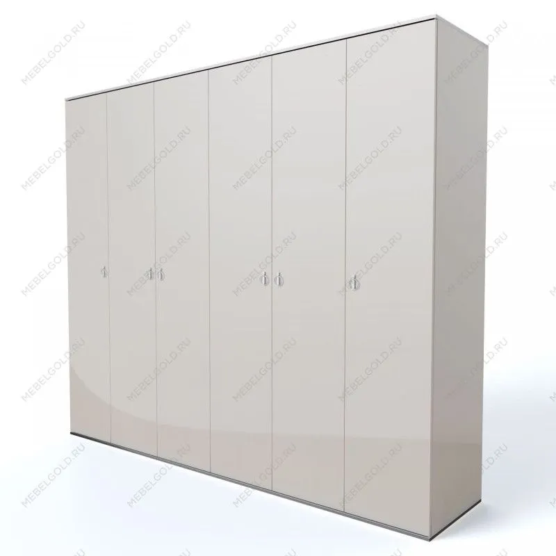 Шкаф 6-ти дверный Римини (Слоновая кость/Серебро) РМШ2/6