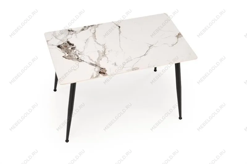 Стол обеденный Halmar EMILIO 140 (белый мрамор/черный) | изображение 4