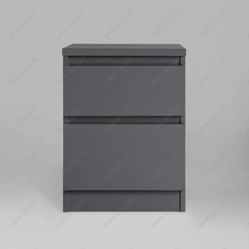 КАСТОР (KULLEN) тумба 2 ящика серая | изображение 1