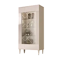 Витрина 2-ств. Римини СОЛО (Бежевый/Серебро) (Правая) РМВ2-2С(s)