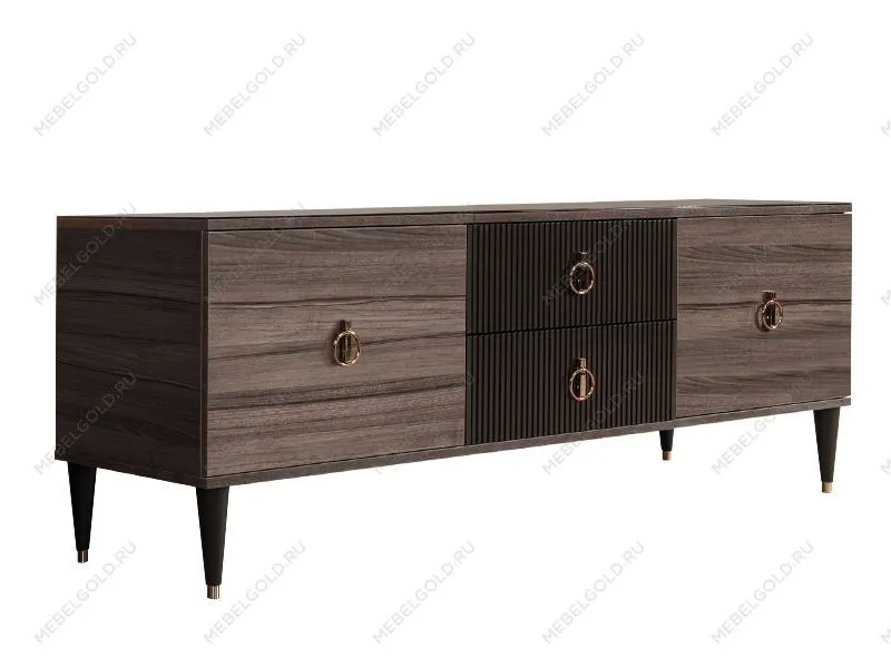 Тумба под телевизор Римини СОЛО (Орех империя/Золото) РМТ-3(s)