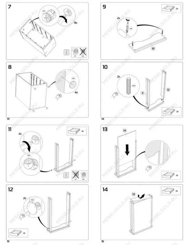 Стол письменный Ингар, 10 ящиков, 140х75х55 см, белый, столешница дуб беленый | изображение 15