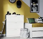 BRIMNES / СИРИУС комод ИКЕА / IKEA 3 ящика белый | изображение 4