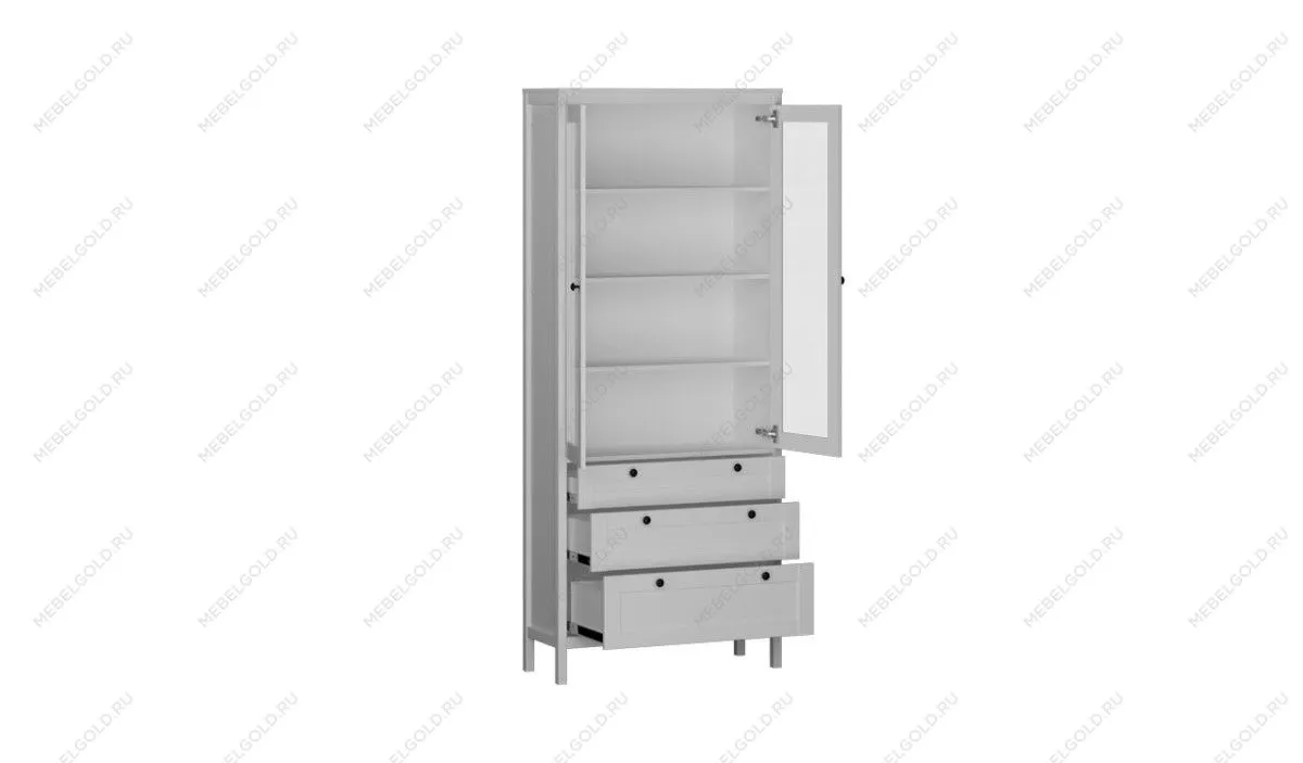 Пенал со стеклом, Фрея (880*340*2104) Белый, 31903 | изображение 1