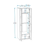 МАКС шкаф 2 двери 75х61х233 серый | изображение 2