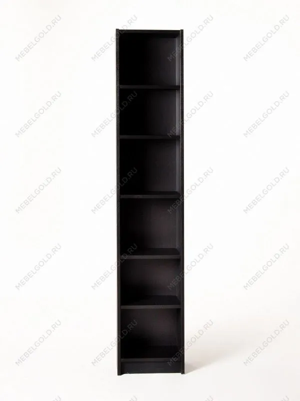Стеллаж Варма, 6 полок, 38х198х28 см, шпон ясень, черный | изображение 5