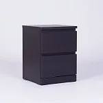 Тумба прикроватная Варма, 2 ящика, 40х55х40 см, шпон натурального дерева, ясень черный | изображение 11