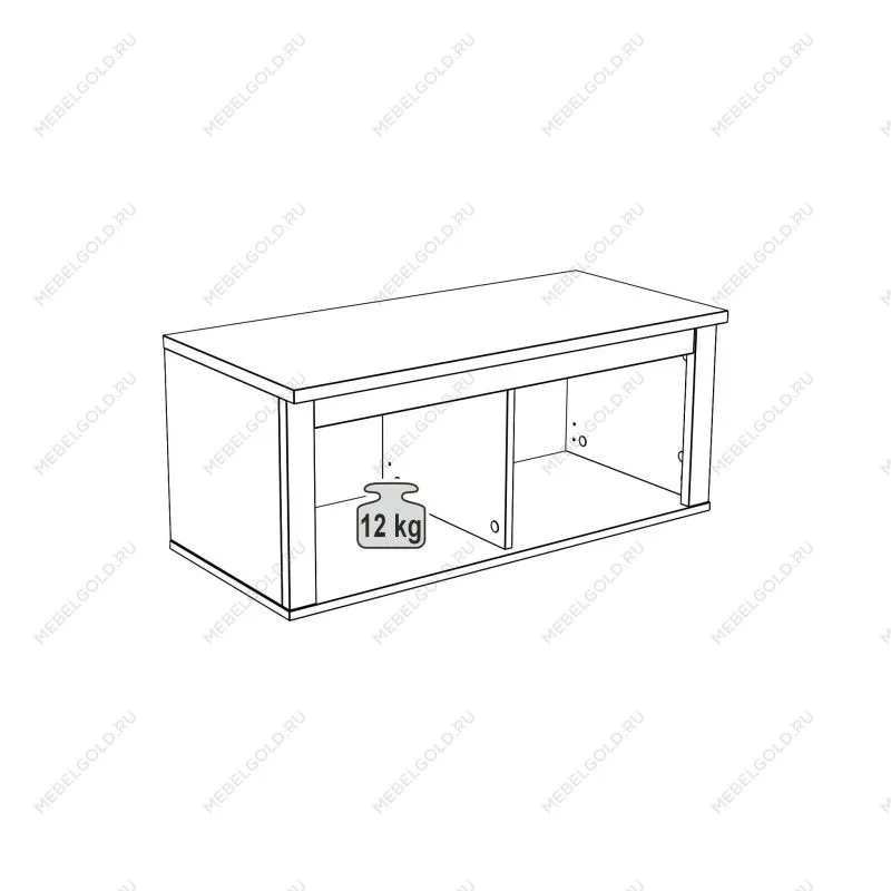 Полка навесная Сага, 2 секции, белая | изображение 11