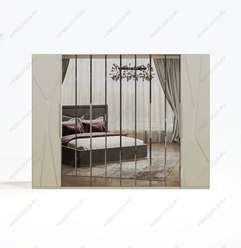 Шкаф Лейла 6-дверный светло серый камень