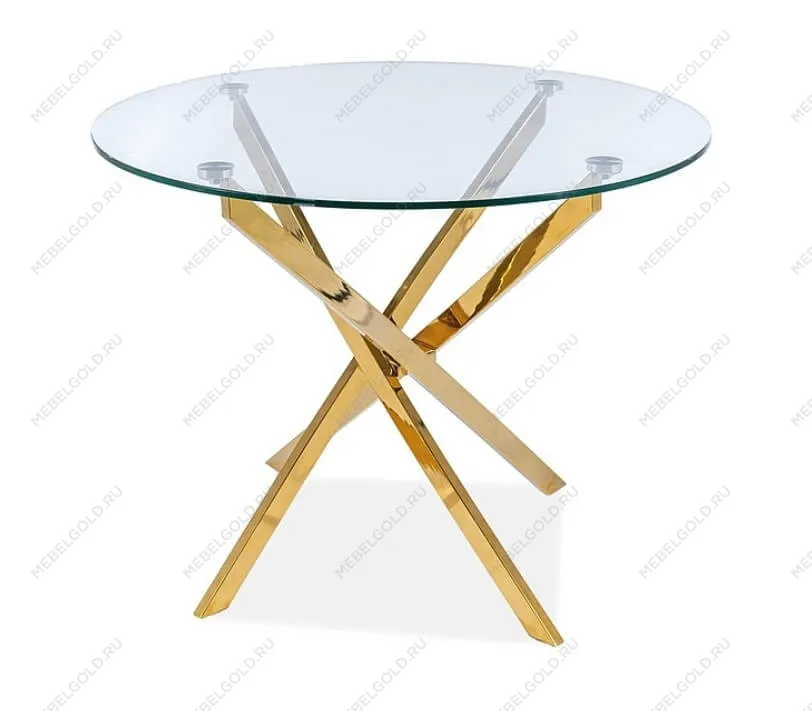 Стол обеденный Signal AGIS (прозрачный/золотой)