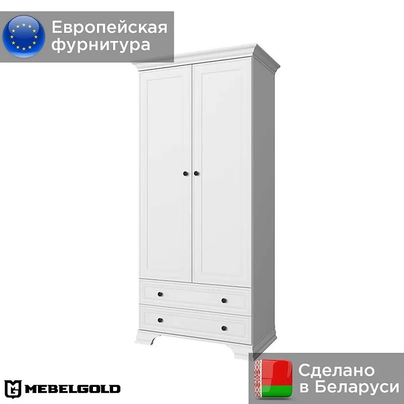 Шкаф 2-створчатый Тиффани 2DG2S белый | изображение 1