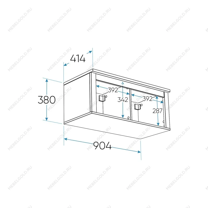 Полка навесная Сага, 2 секции, белая | изображение 10