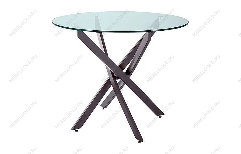 Стол обеденный Signal AGIS 90 (прозрачный/черный мат)