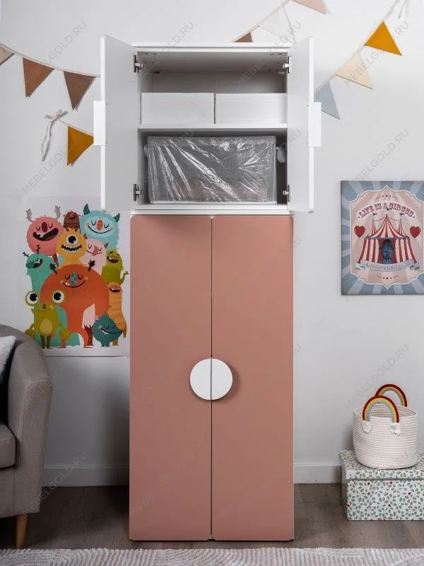 Шкаф Пикси распашной, с двумя дверьми и полкой 60x57x60, мечтательный пион | изображение 5