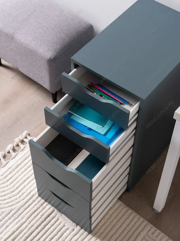 Комод Ингар, 5 ящиков, 36x71x53 см, серо-бирюзовый | изображение 2