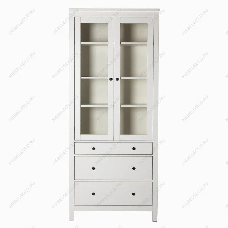 САГА шкаф с витриной 90 белый | изображение 2