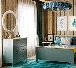 САГА комод 3 ящика темно-бирюзовый/ясень | изображение 6