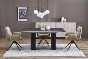 Стол обеденный Halmar BOLERO 160 (черный дуб/черный)