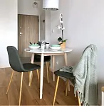 Стол обеденный Signal LARSON 90 (белый/дуб беленый) | изображение 2