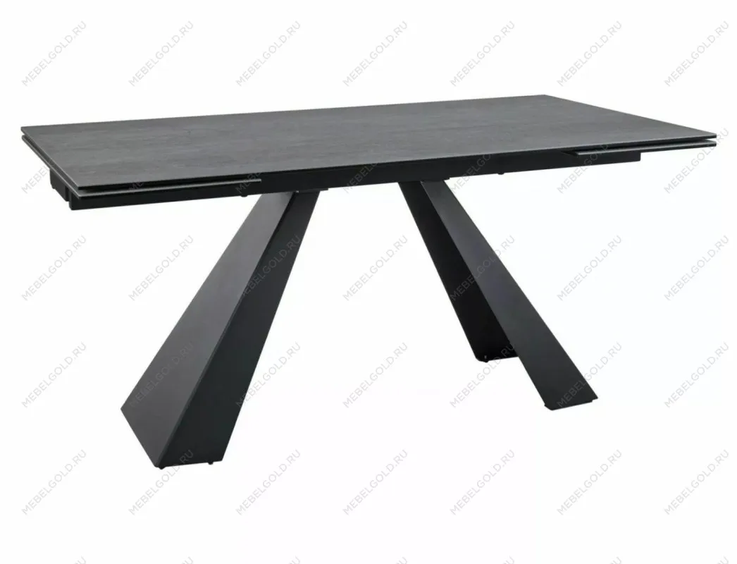 Стол обеденный Signal SALVADORE Ceramic 160 раскладной (Pietra Di Savoia серый/черный мат)